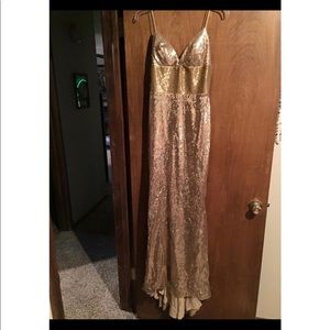 Sherri Hill Gold Prom Dress